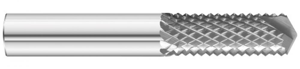 0.5 Inch( 1/2) Dia x 0.5 Shank x 1 Flute x 3 OAL - Right Hand Spiral - Style D - 135 Deg Drill Point Burr Router- 17 Flute - Uncoated - Solid Carbide - ID: 494023-26503