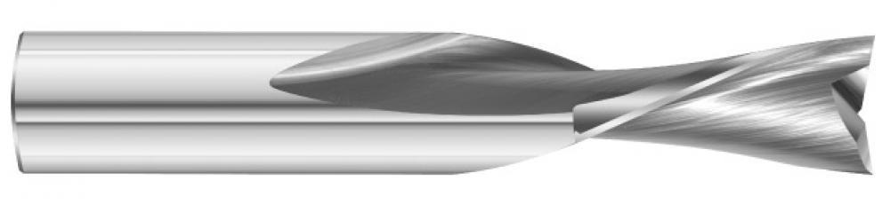 0.375 Inch( 3/8) Dia x 0.375 Shank x 1 Flute x 2-1/2 OAL - Left Hand Spiral - Right-Hand Cut Square-End Router- 2 Flute - Uncoated - Solid Carbide - ID: 494023-39140
