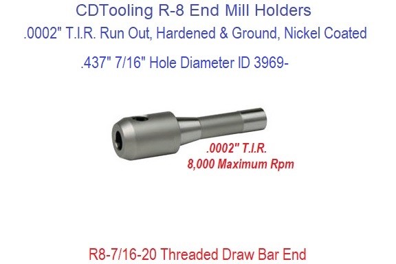 R-8 End Mill Holder Pro Series - 7/16 Inch ID 3969-
