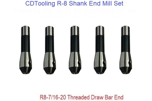 3/4 inch R8 Endmill HolderS -5 PC SET- ID: 1535-8-510-0025