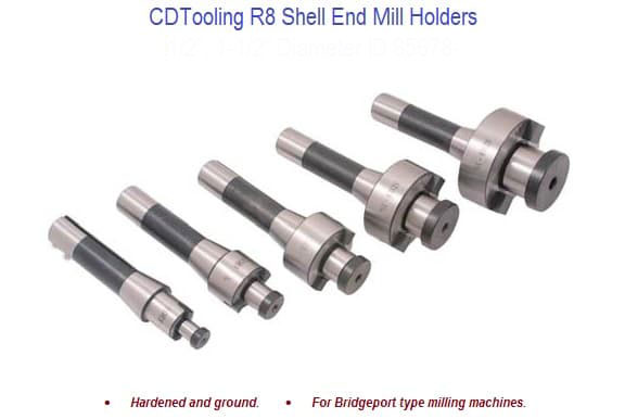 5 PIECE R8 SHELL END MILL HOLDER SET - ID: 85678-3900-1710