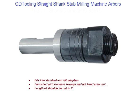 1/2 ARBOR X 1/2 INCH STRAIGHT SHANK STUB MILL ARBOR - ID: 85679-3900-0156