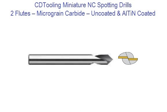 1/8x 120 DEG - 2 Flute - Micro-Grain Carbide Miniature NC SPOT DRILL - ID: 15352-NC125-120