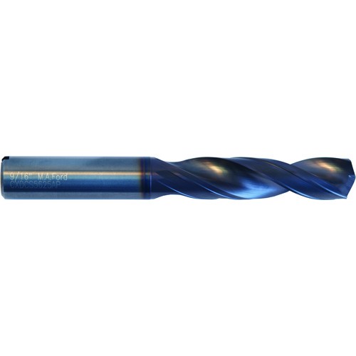 F Dia. x 5/16 Inch Shank x 1.34 Inch Flute Length x 3.11 Inch OAL - Stub - 2xD Flute - Coolant Thru - Solid Carbide Drill - ID: AX2806831