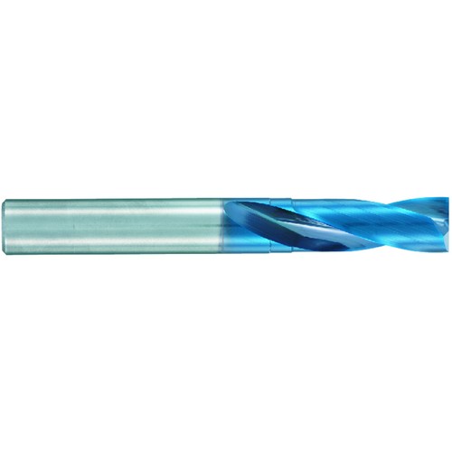 2.3 mm Dia. x 4 mm Shank x 11 mm Flute Length x 50 mm OAL - 2xD - 180° - Aqua EX - 2 Flute - External - Round Solid Carbide Drill - ID: AC860713197