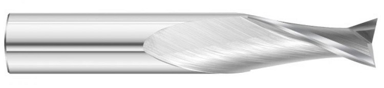 0.375 Inch( 3/8) Dia x 0.375 Shank x 1 Flute x 2-1/2 OAL - Right Hand Spiral - Right-Hand Cut Square-End Router- 2 Flute - Uncoated - Solid Carbide - ID: 494023-39133