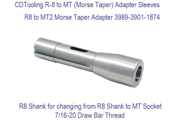R8 to MT2 Morse Taper Adapter Sleeve - ID: 3989-3901-1874