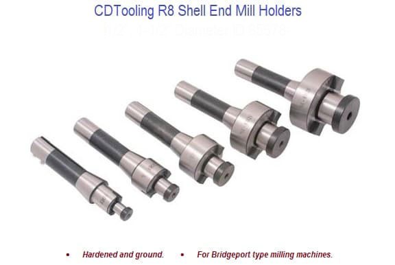 5 PIECE R8 SHELL END MILL HOLDER SET - ID: 85678-3900-1710