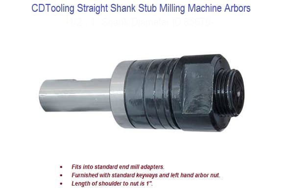 1 ARBOR X 3/4 INCH STRAIGHT SHANK STUB MILL ARBOR - ID: 85679-3900-0163